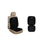 A2D Premium Car Wooden Velvet Border Bead Seat Cover Black