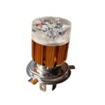 A2D H4 Police Light Style Red n Blue 6000k Cree Projector Super Glow Stock Replacement Bike Headlight Bulb-White