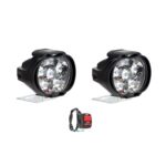 A2D L3C 6 Led Transformer Bumble Bee Style Bike Fog Lamp Assembly with Switch White Set of 2