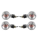 A2D Orginal Style OEM Bike Turn Inidicators Clear Glass Light Set of 4 for Royal Enfield Classic Chrome