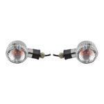 A2D Orginal Style OEM Bike Front Turn Inidicators Clear Glass Light Set of 2 for Royal Enfield Classic Chrome