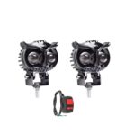 A2D 2 Led Owl Shaped Projector Flasher Fog Light White & Yellow for Bikes with Switch