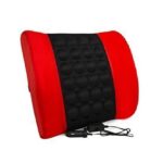 A2D Car Seat Massager Backrest Cushion Vibrating Lumber Support Pillow Cushion - Black & Red