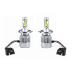 A2D H4 C6 35W 6000K 12V LED HID Car Headlight Bulb Conversion Kit with Cooling Fan White Set of 2
